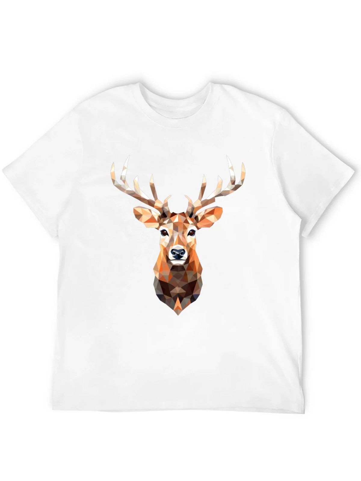 Geometric Deer Head Graphic Print Black T-Shirt product image 11