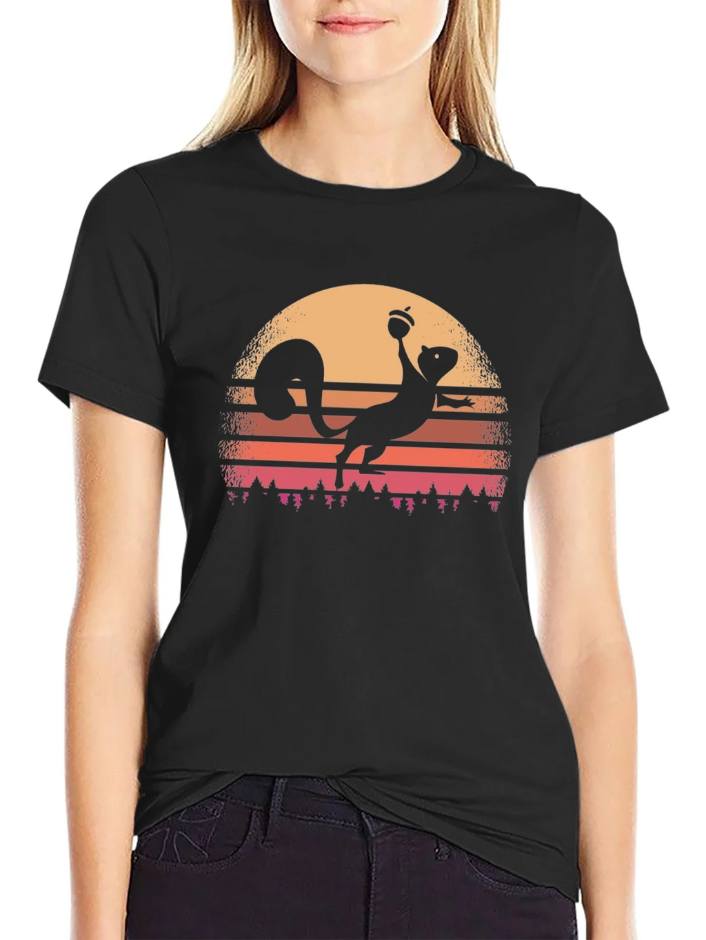 Retro Squirrel Sunset T-Shirt product image 2