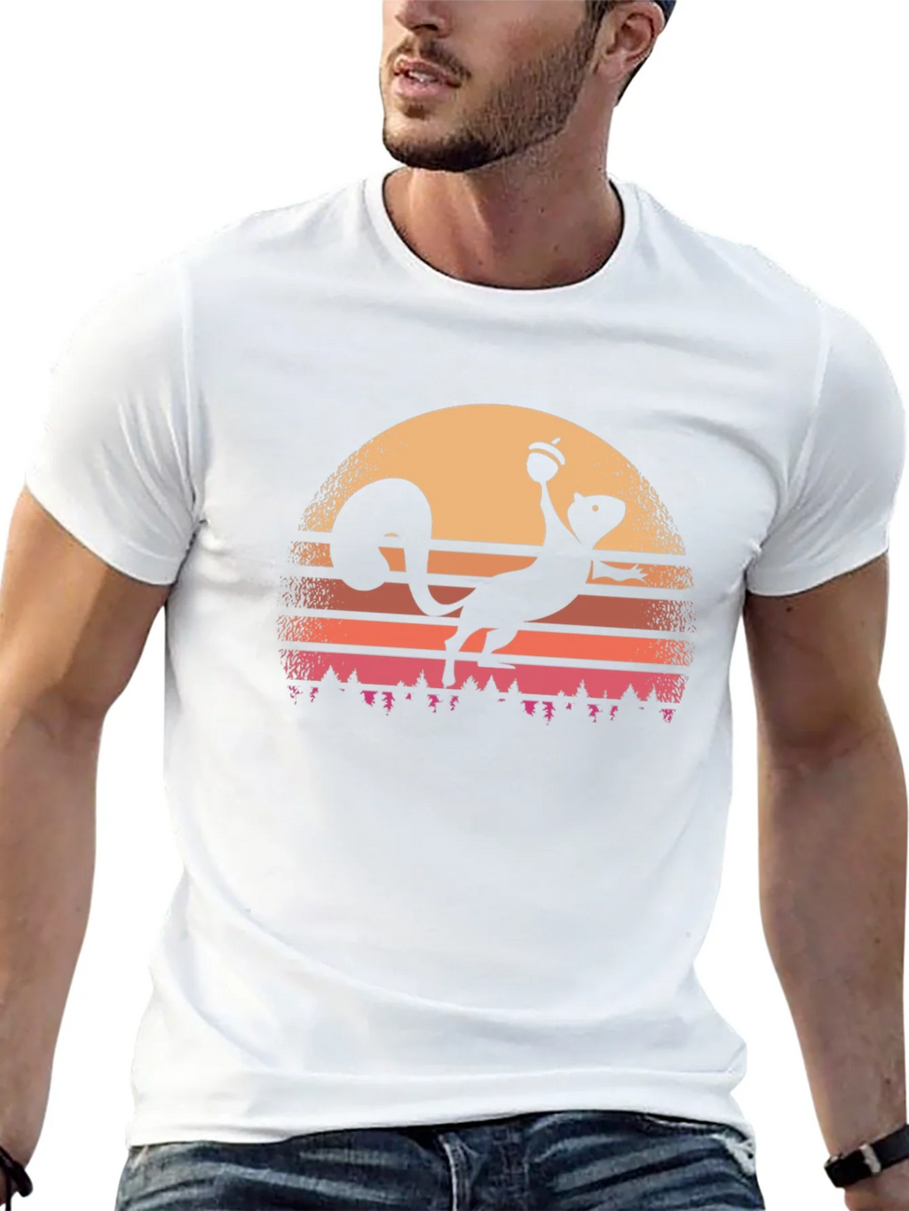 Retro Squirrel Sunset T-Shirt product image 12