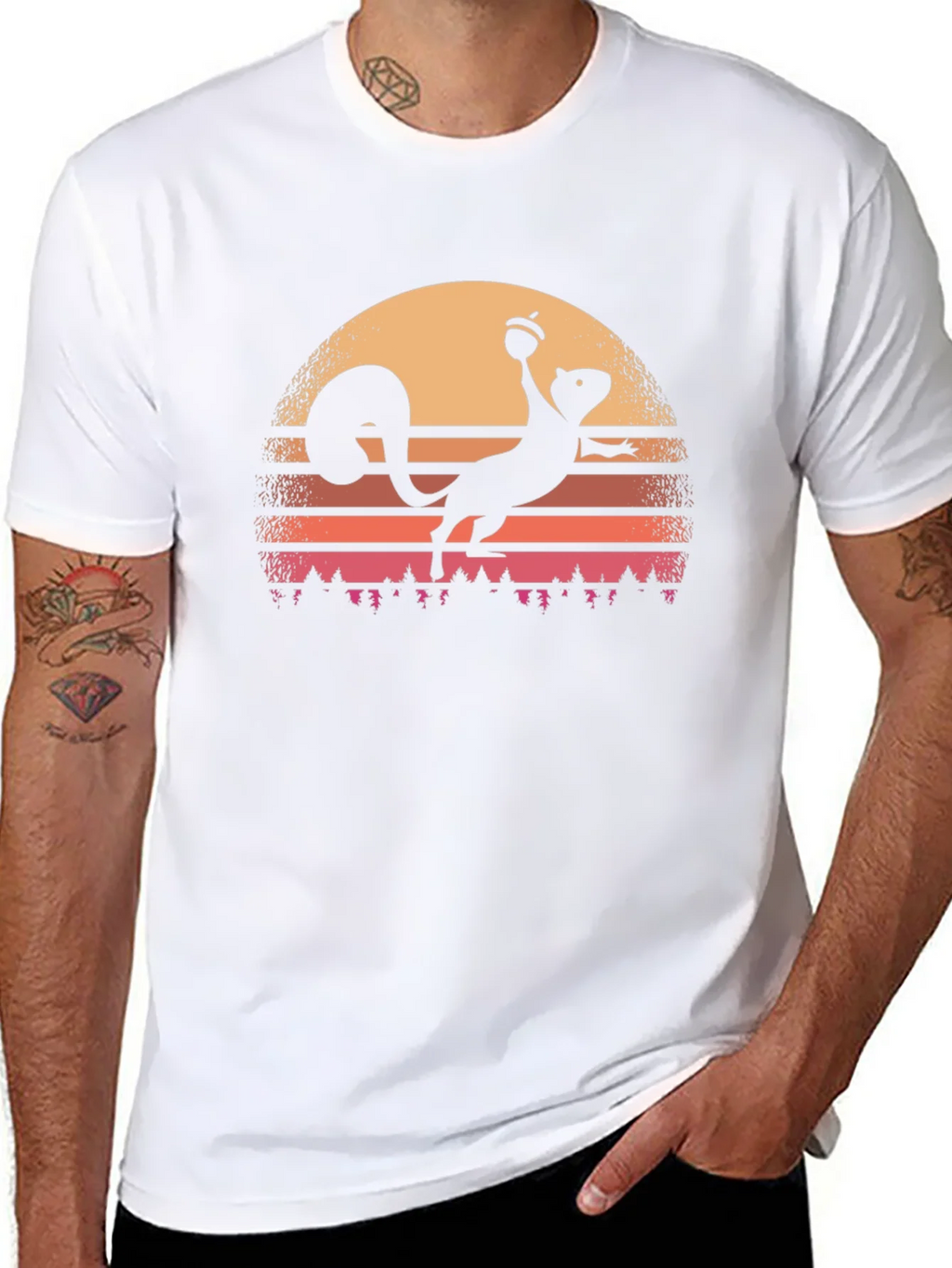 Retro Squirrel Sunset T-Shirt product image 7