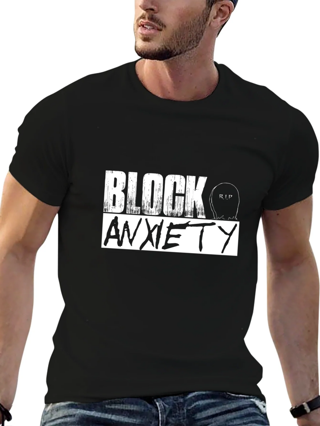 Block Anxiety Graphic T-Shirt - Unisex Cotton Tee product image 6