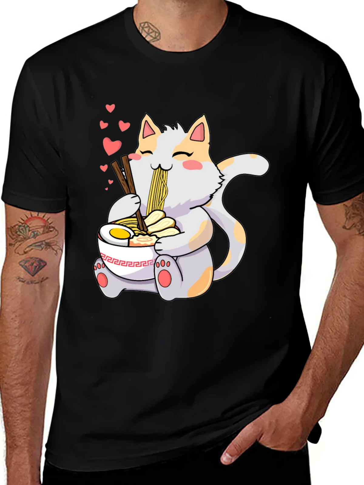 Cute Cat Ramen T-Shirt - Kawaii Anime Style product image 1
