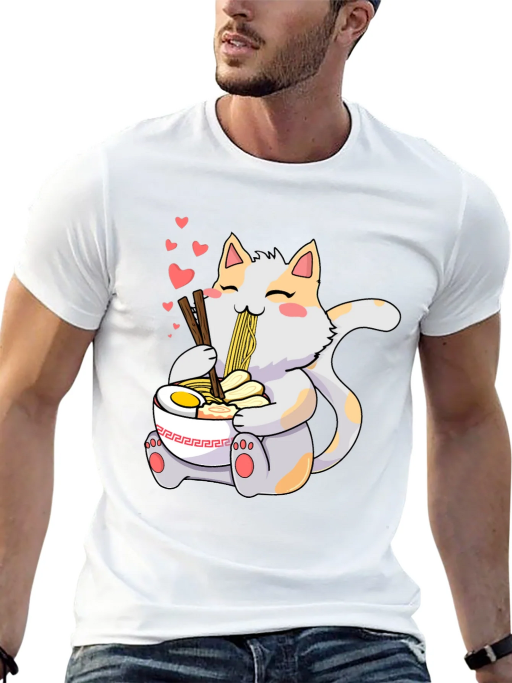 Cute Cat Ramen T-Shirt - Kawaii Anime Style product image 11