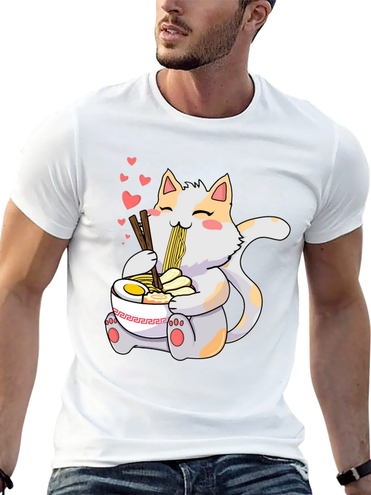Cute Cat Ramen T-Shirt - Kawaii Anime Style product image 11