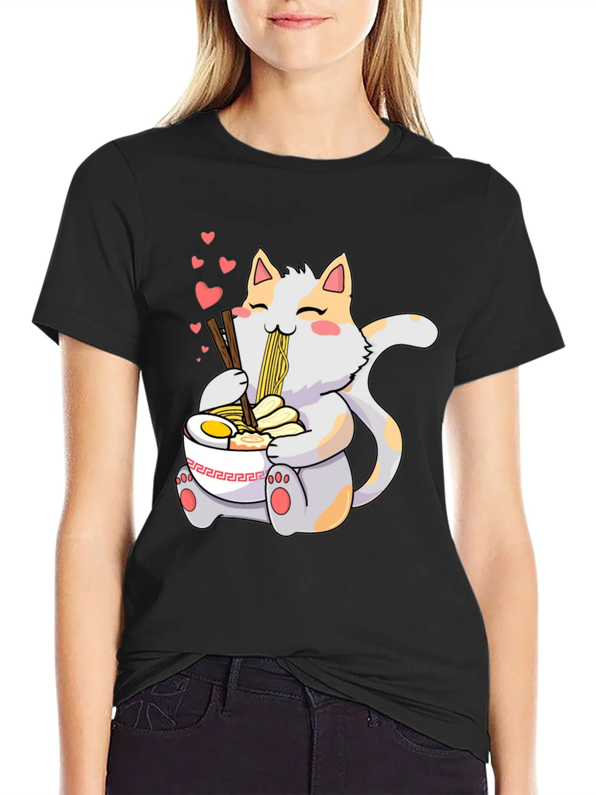 Cute Cat Ramen T-Shirt - Kawaii Anime Style product image 2
