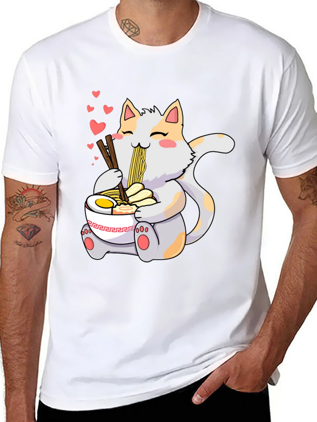 Cute Cat Ramen T-Shirt - Kawaii Anime Style product image 7