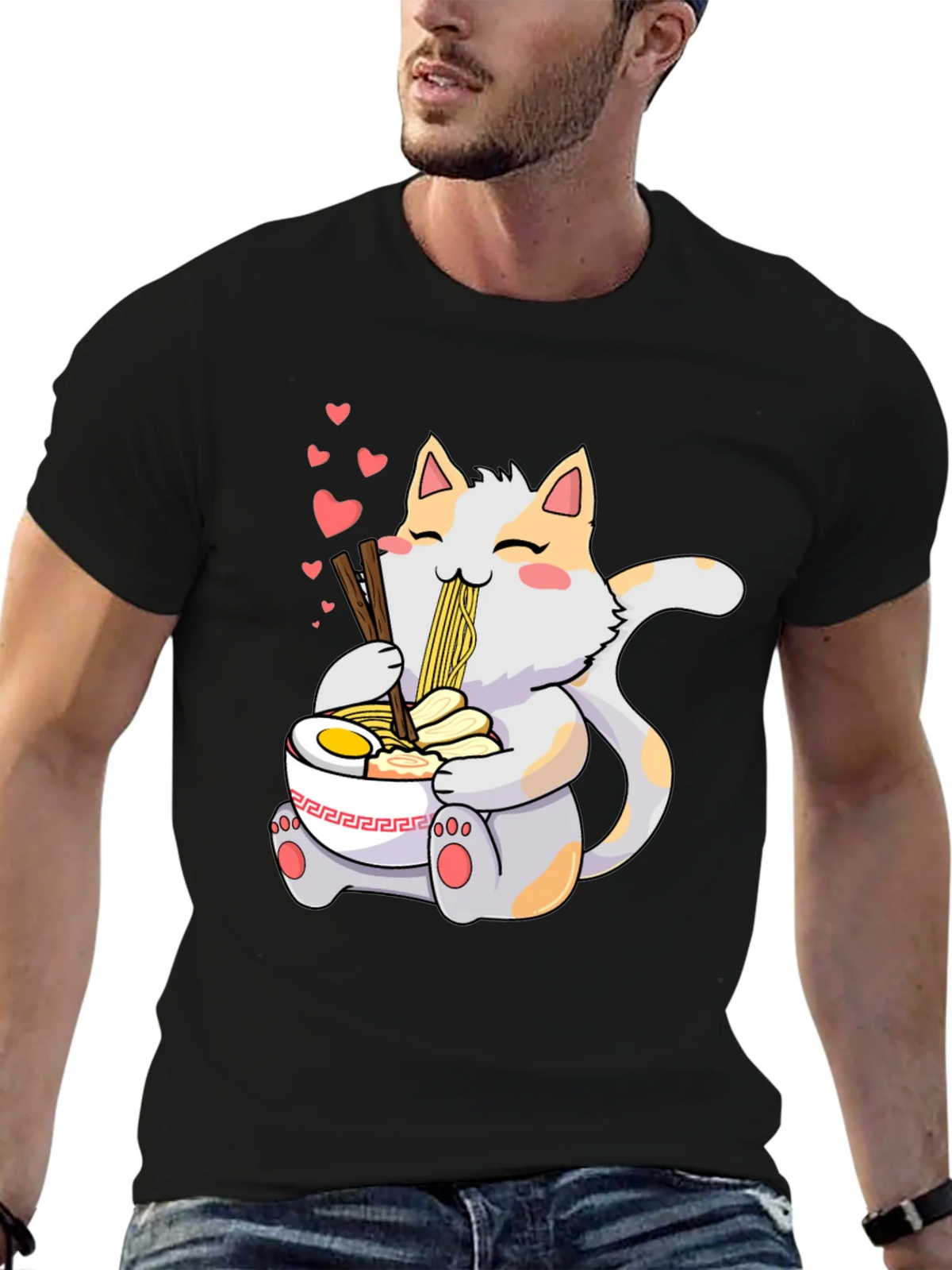 Cute Cat Ramen T-Shirt - Kawaii Anime Style product image 6