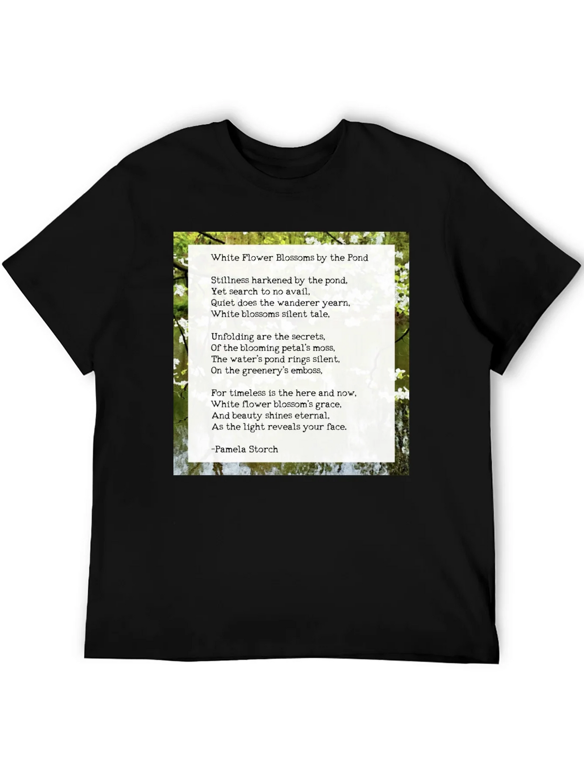 Floral Poem T-Shirt - White Flower Blossoms product image 5