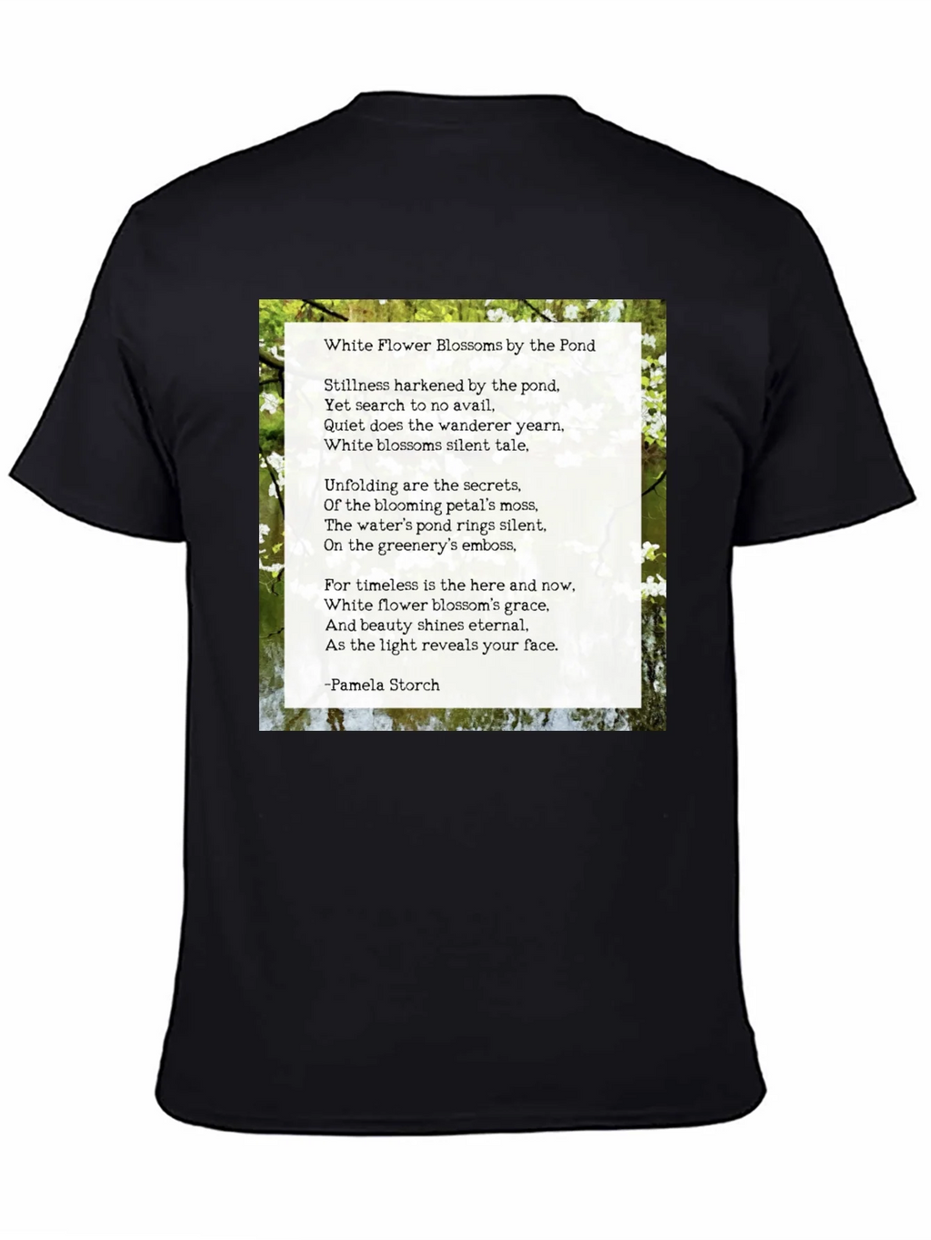 Floral Poem T-Shirt - White Flower Blossoms product image 4