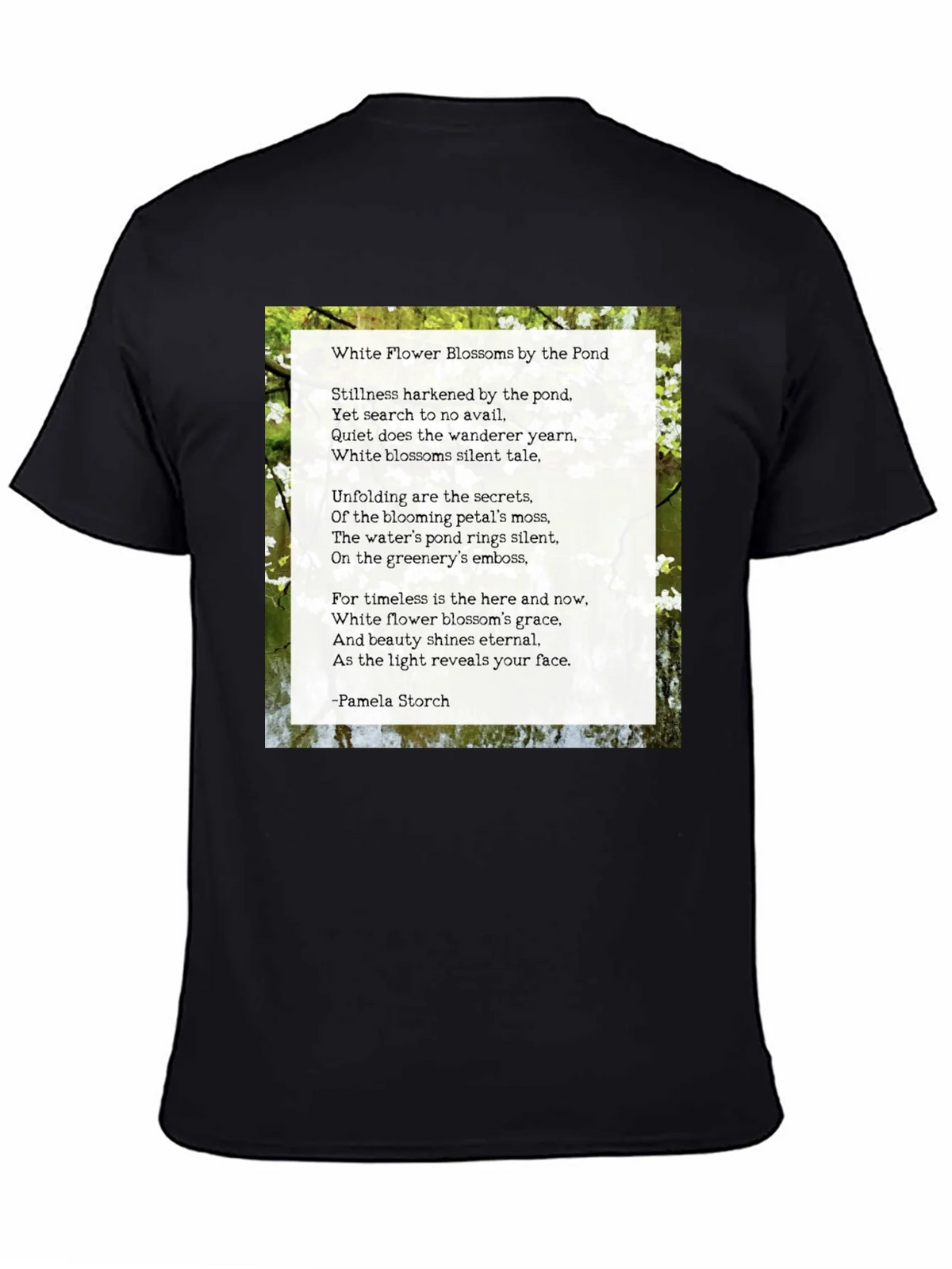 Floral Poem T-Shirt - White Flower Blossoms product image 4
