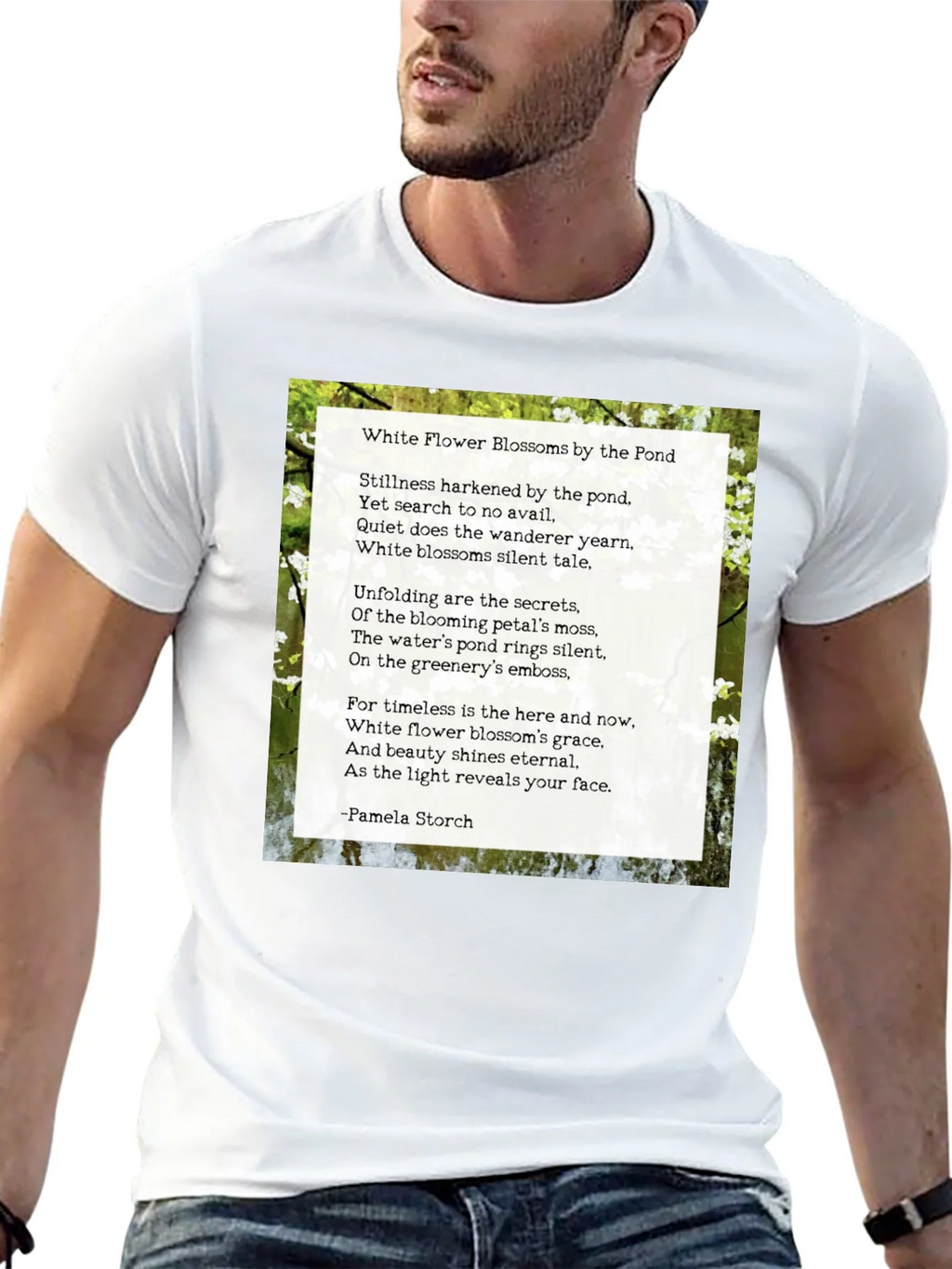 Floral Poem T-Shirt - White Flower Blossoms product image 11