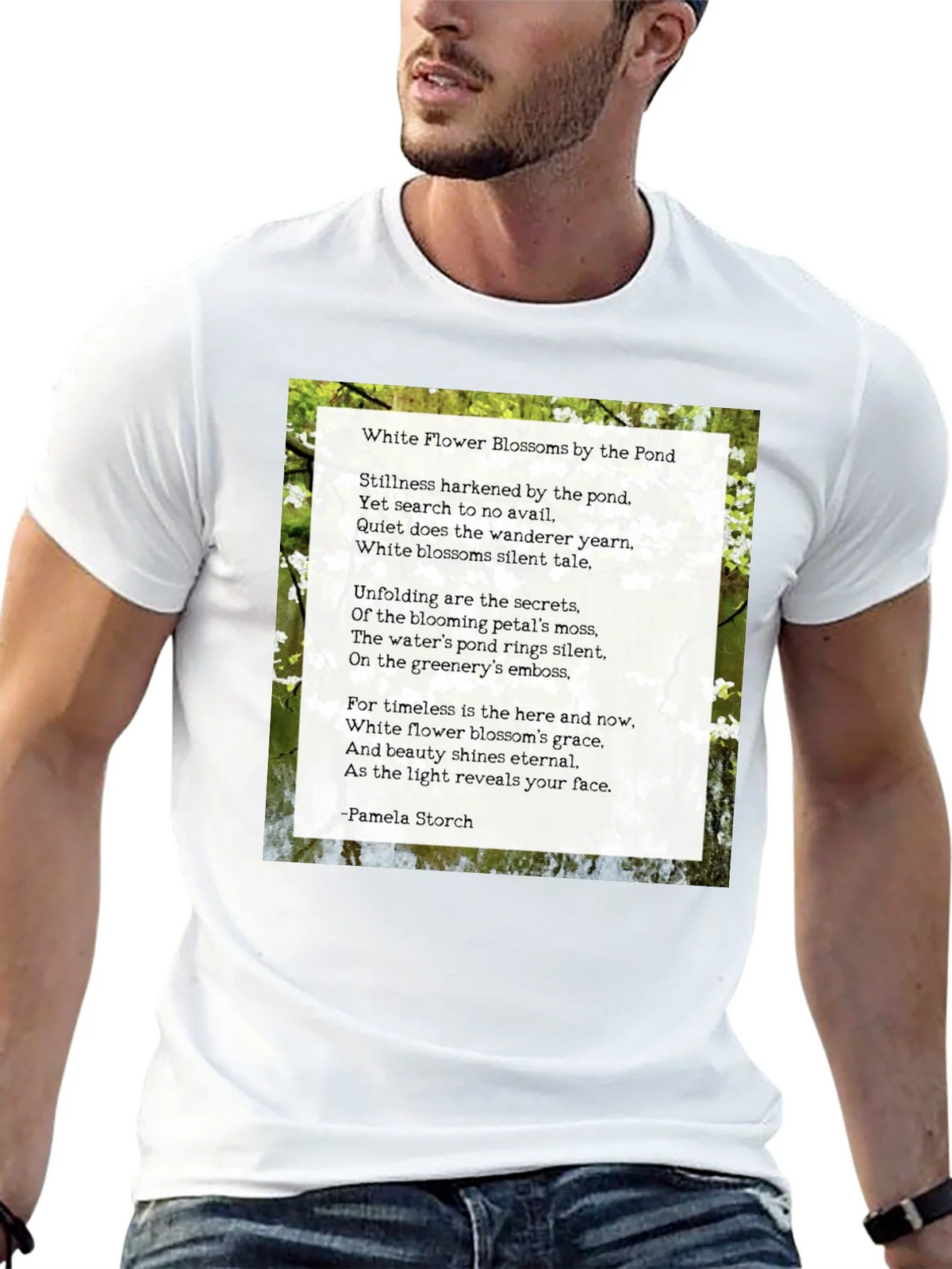 Floral Poem T-Shirt - White Flower Blossoms product image 11
