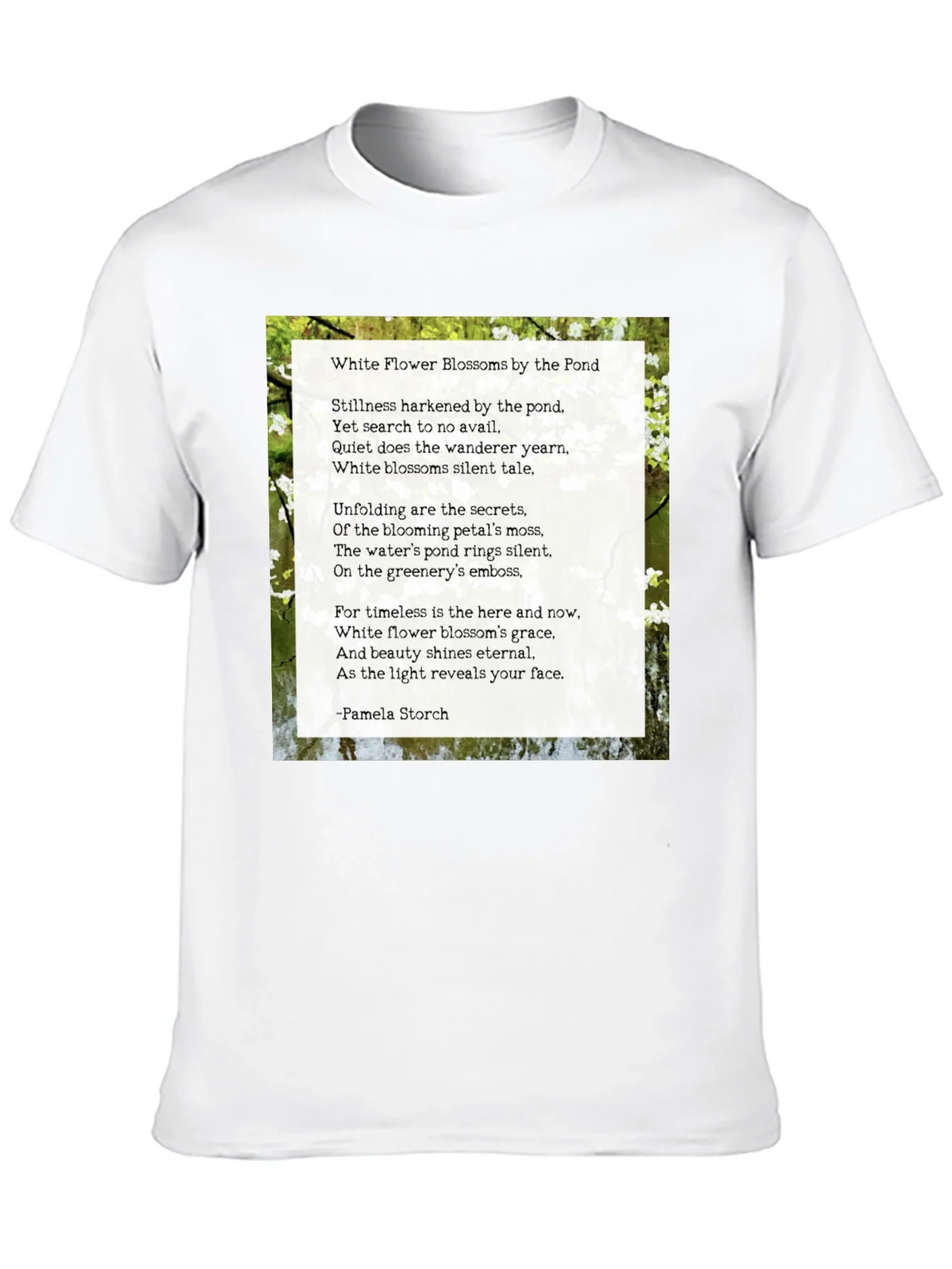 Floral Poem T-Shirt - White Flower Blossoms product image 9