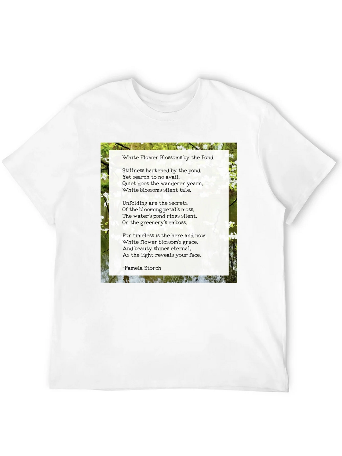 Floral Poem T-Shirt - White Flower Blossoms product image 10