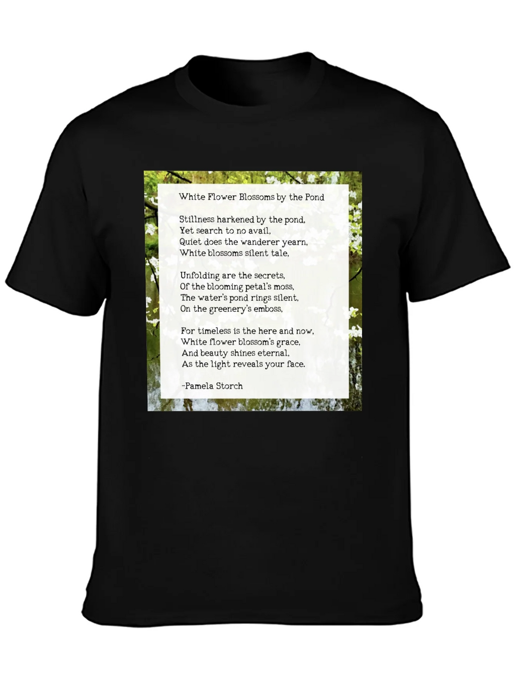 Floral Poem T-Shirt - White Flower Blossoms product image 3