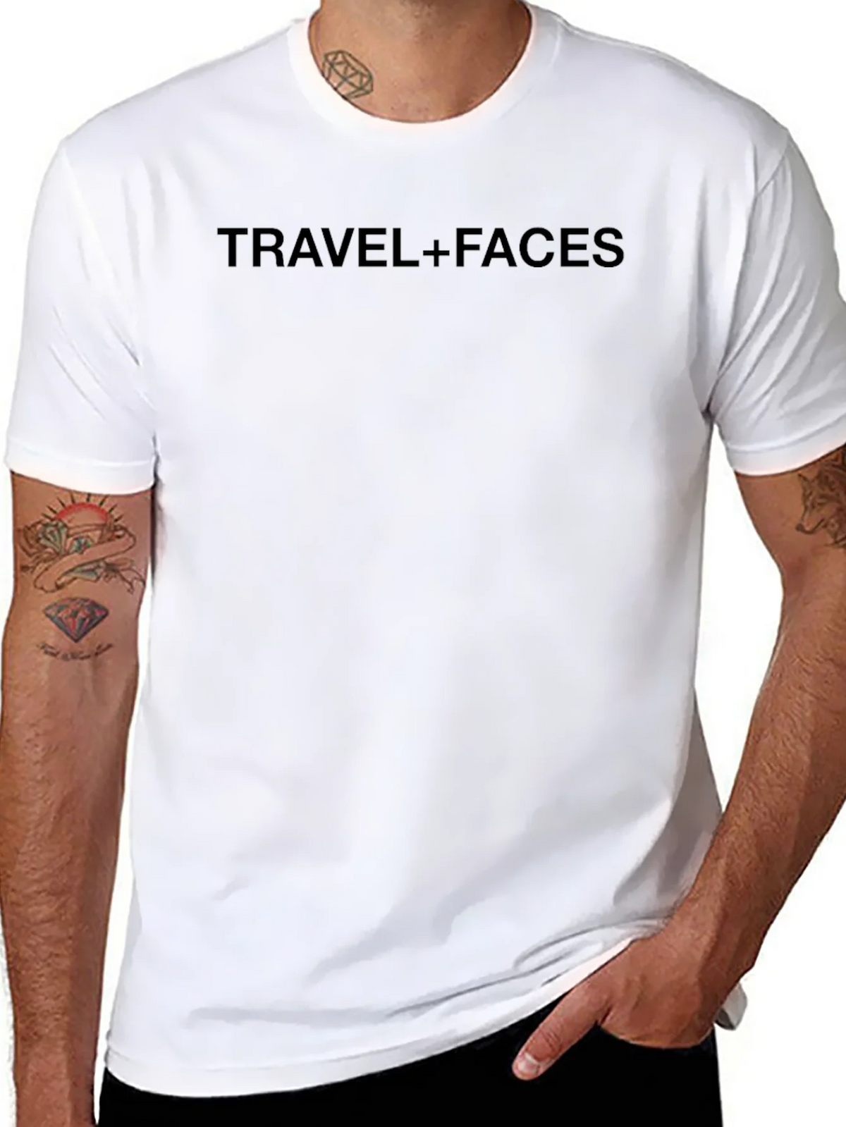 Travel + Faces Black Graphic Tee product image 5