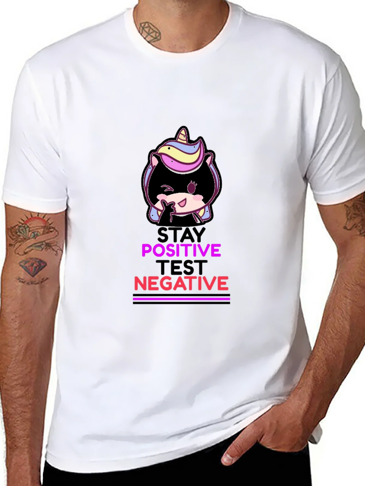 Stay Positive Test Negative Graphic T-Shirt product image 7