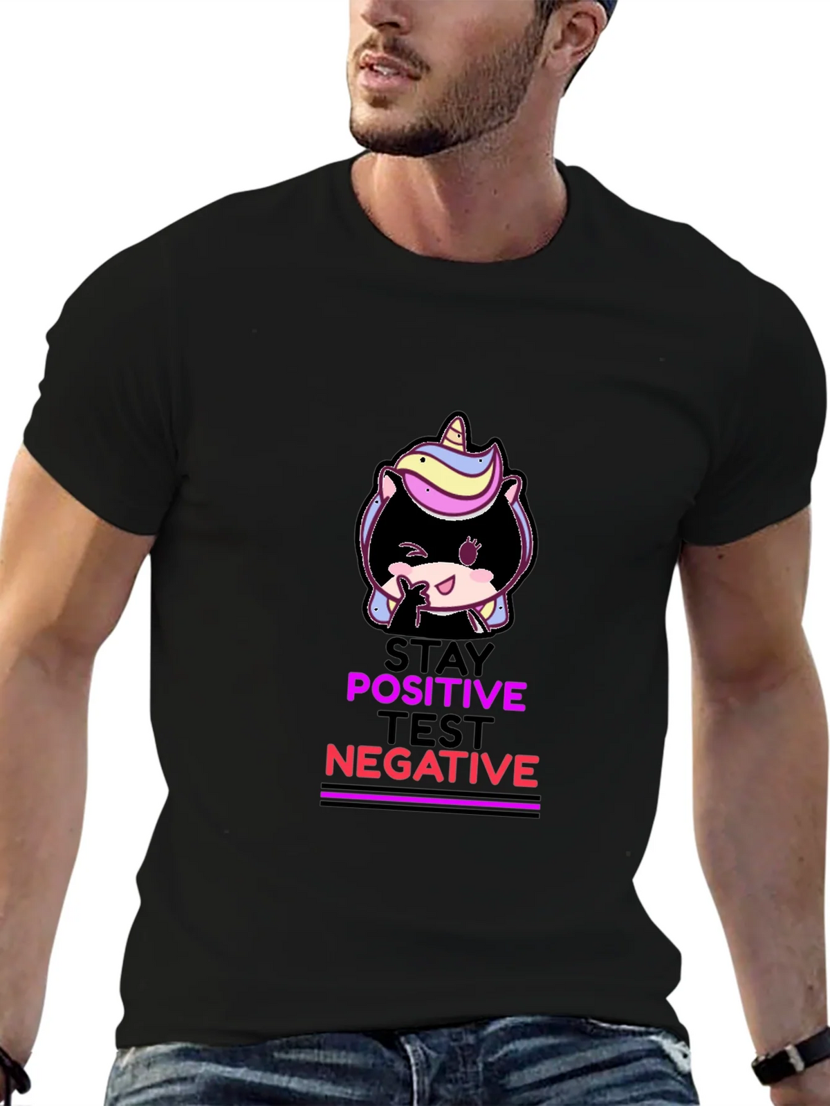 Stay Positive Test Negative Graphic T-Shirt product image 6