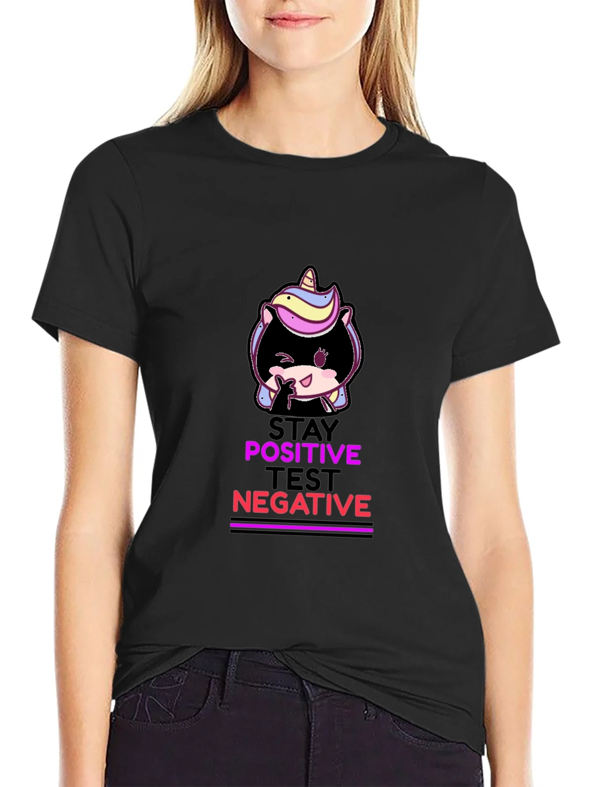 Stay Positive Test Negative Graphic T-Shirt product image 2