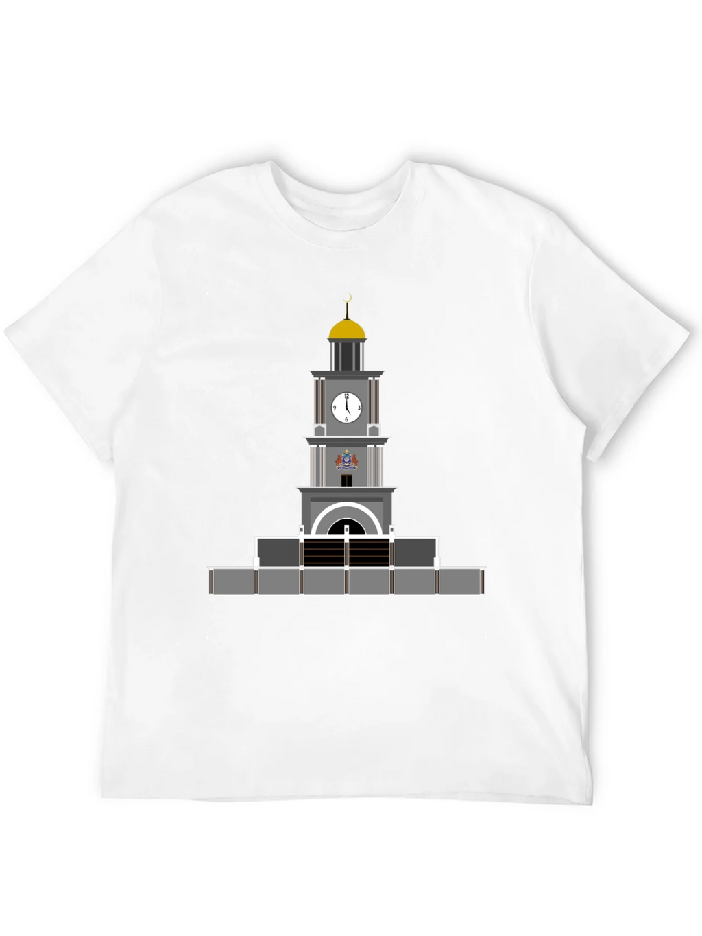 Black T-Shirt with Clock Tower Graphic product image 11