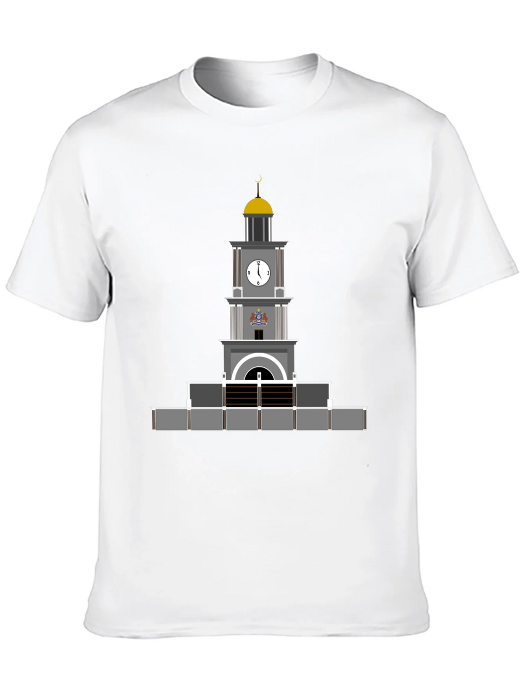 Black T-Shirt with Clock Tower Graphic product image 9