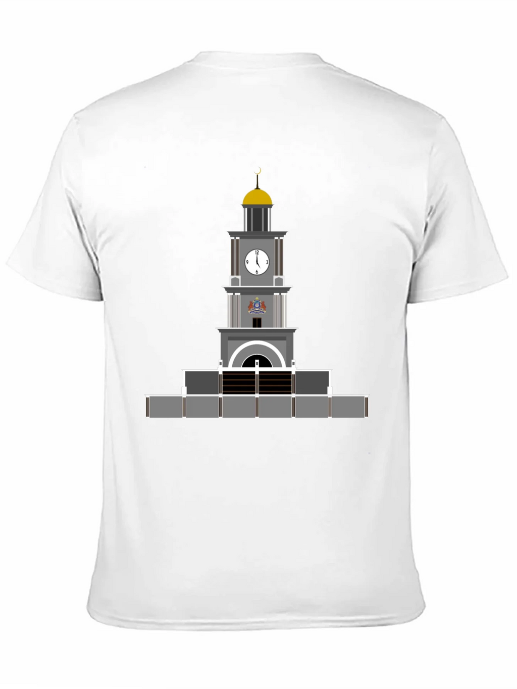 Black T-Shirt with Clock Tower Graphic product image 10