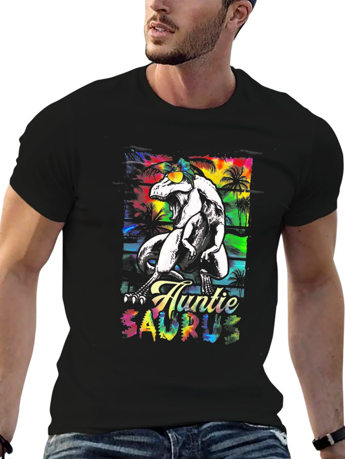 Auntie Saurus Rex Black T-Shirt product image 6