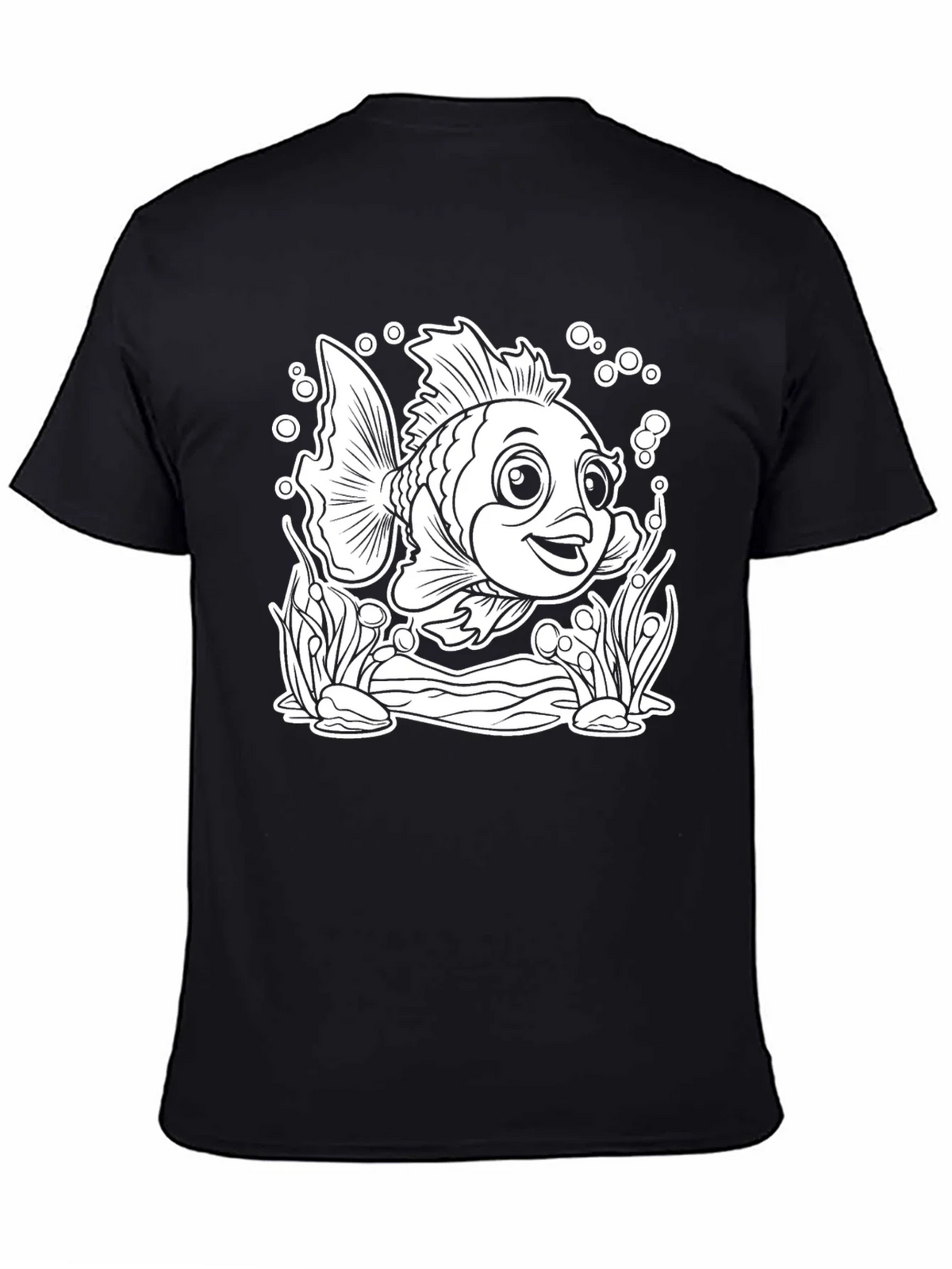 Cartoon Fish Graphic T-Shirt - Black product image 3