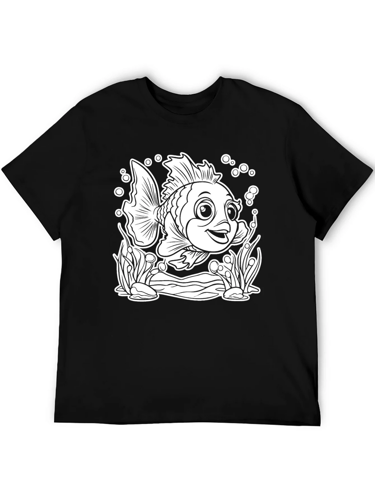 Cartoon Fish Graphic T-Shirt - Black product image 4
