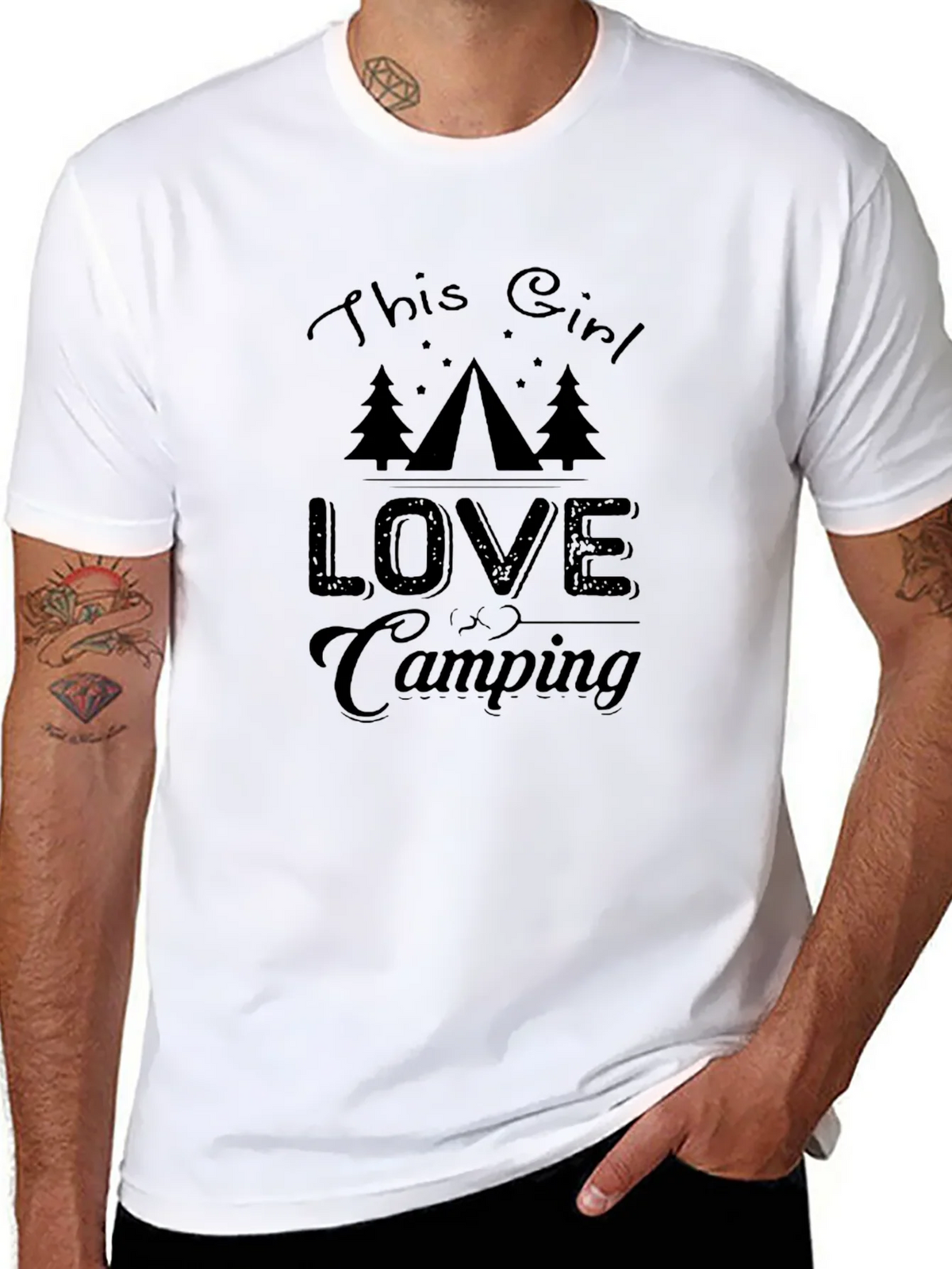 This Girl Loves Camping Graphic Tee - Black product image 7