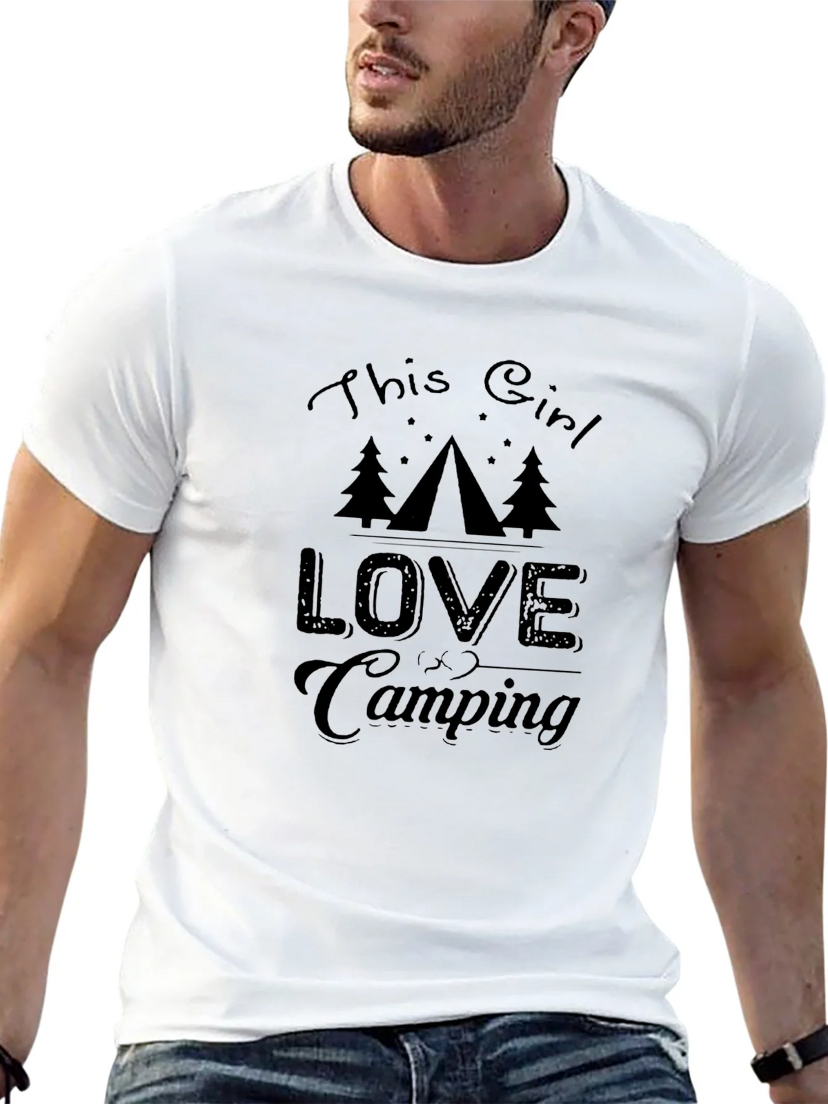 This Girl Loves Camping Graphic Tee - Black product image 12