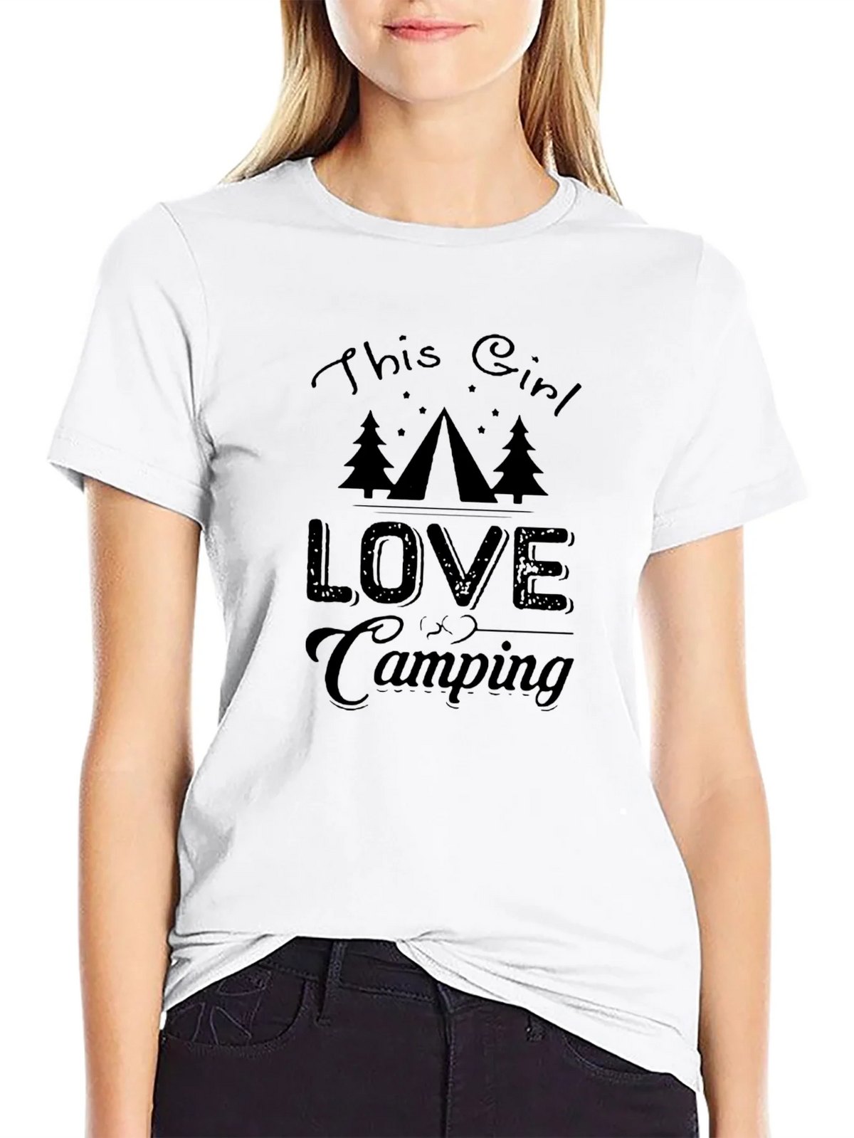 This Girl Loves Camping Graphic Tee - Black product image 8