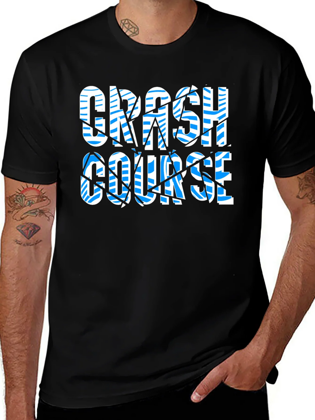 Crash Course Graphic Print Black T-Shirt product image 1
