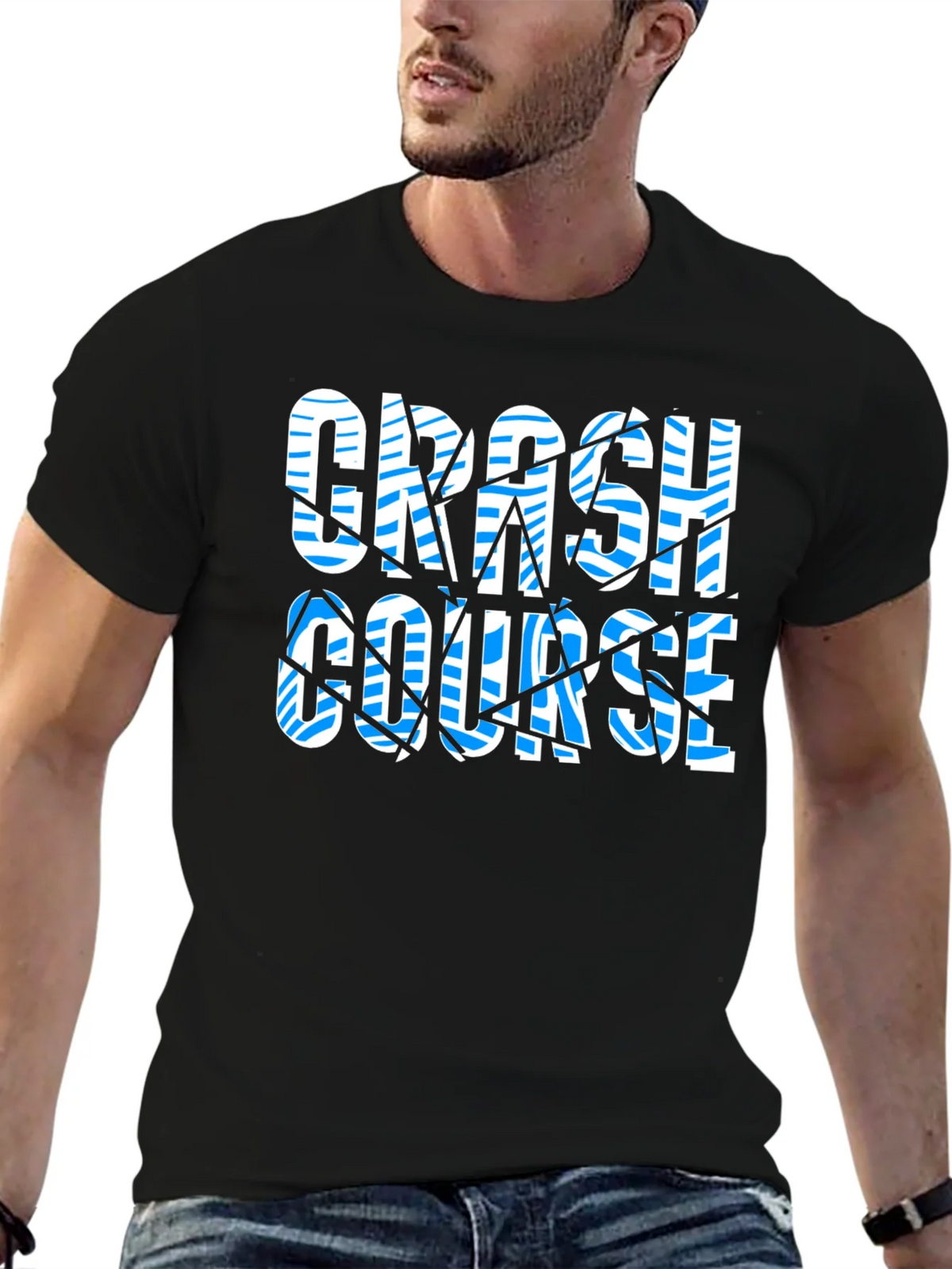 Crash Course Graphic Print Black T-Shirt product image 4