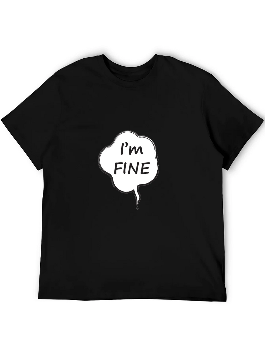 Im Fine Graphic Tee - Black Cotton Casual Shirt product image 2