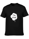 Im Fine Graphic Tee - Black Cotton Casual Shirt product image 1
