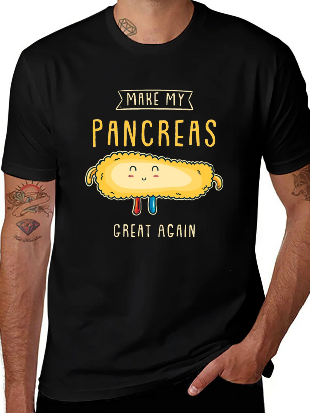 Make My Pancreas Great Again Black T-Shirt product image 1