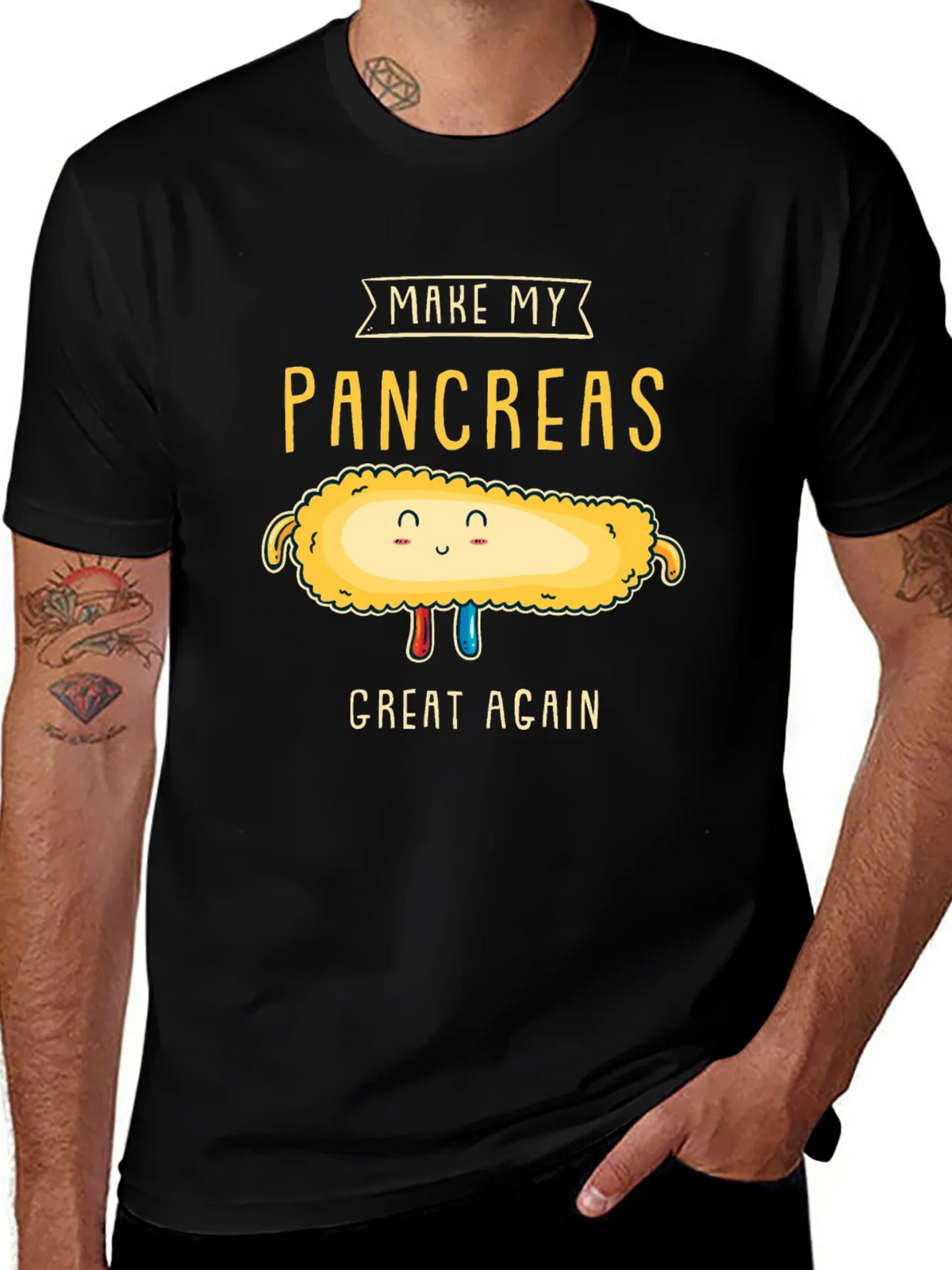 Make My Pancreas Great Again Black T-Shirt product image 1