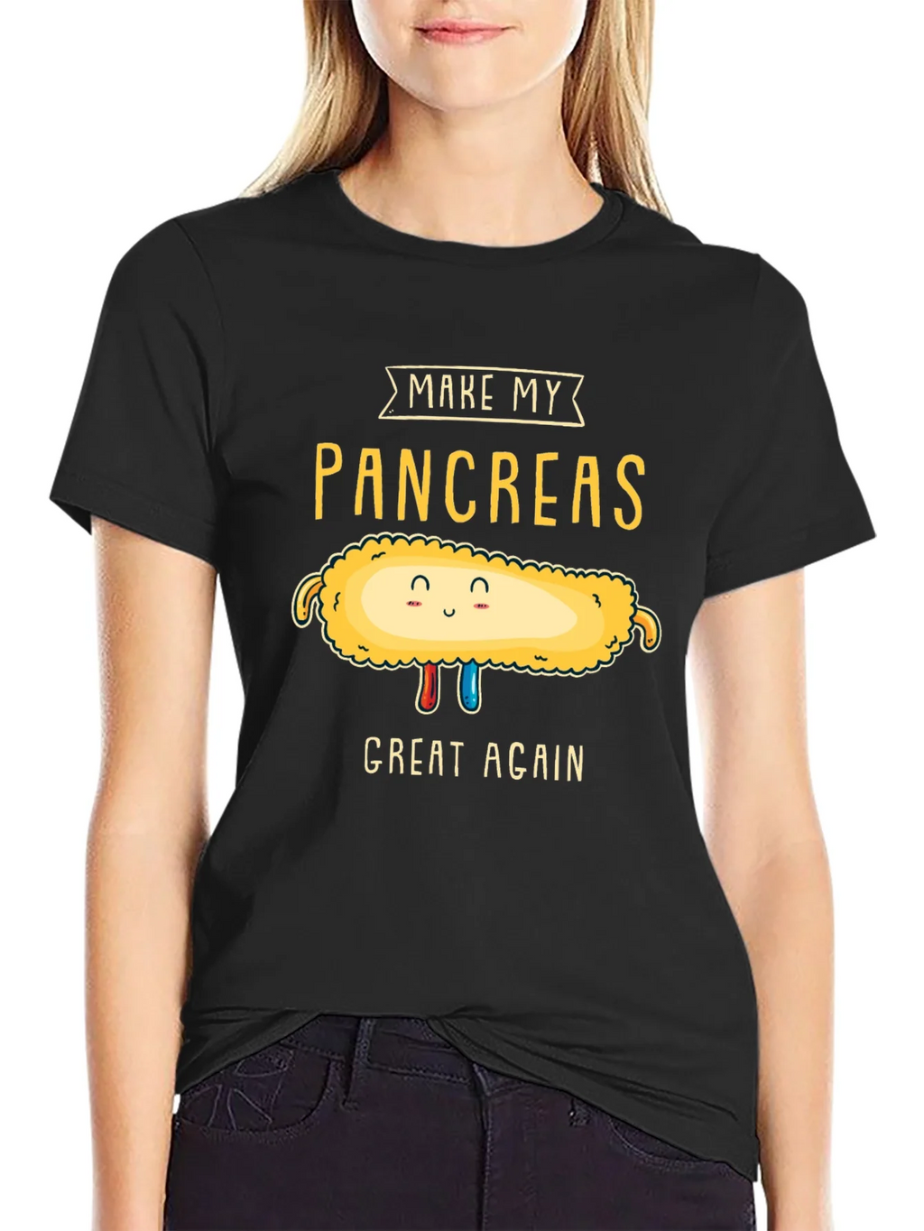 Make My Pancreas Great Again Black T-Shirt product image 2