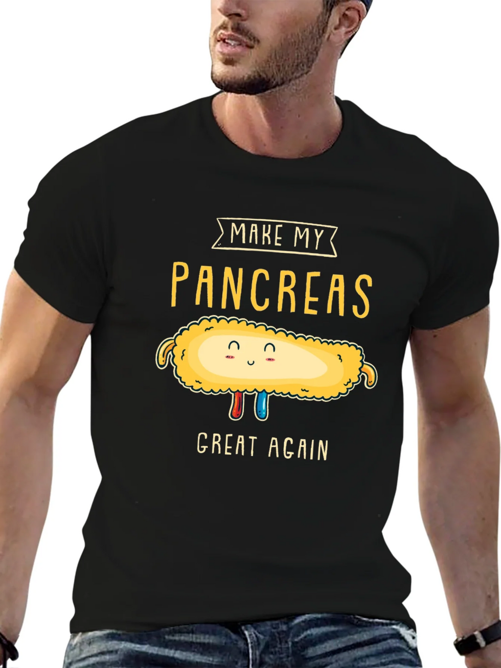 Make My Pancreas Great Again Black T-Shirt product image 6