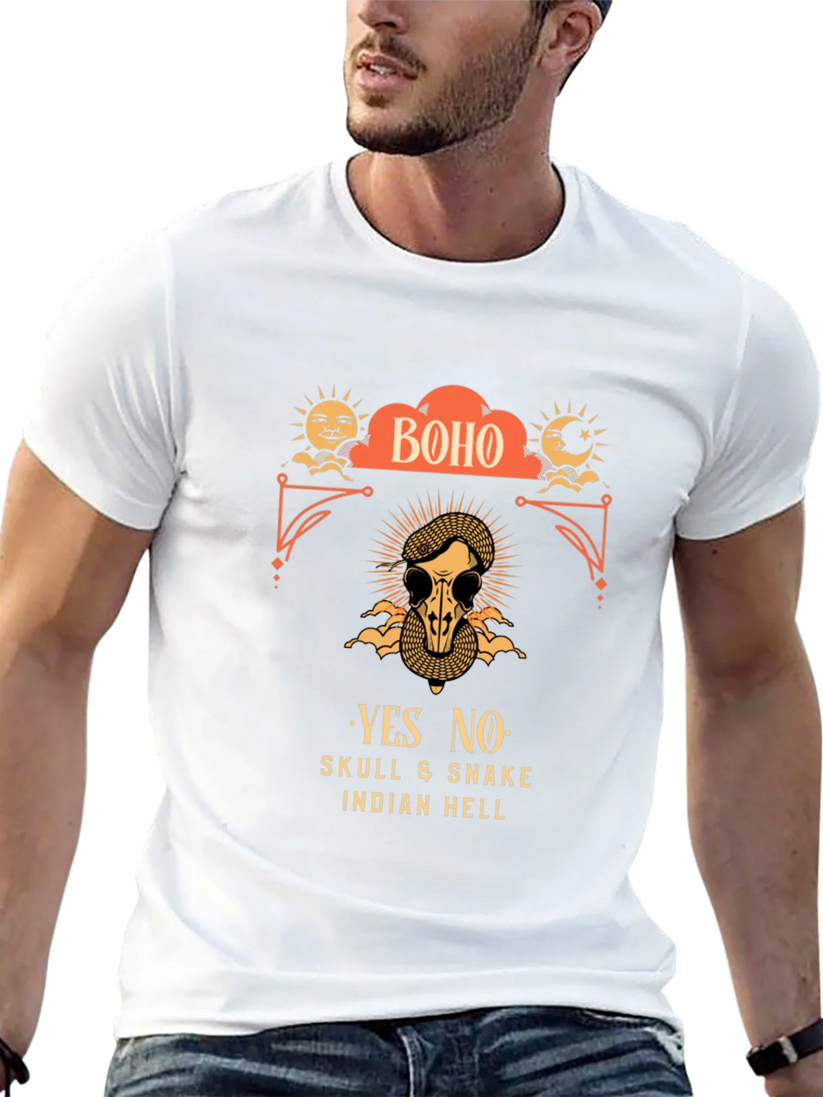 Boho Skull & Snake Graphic T-Shirt product image 10