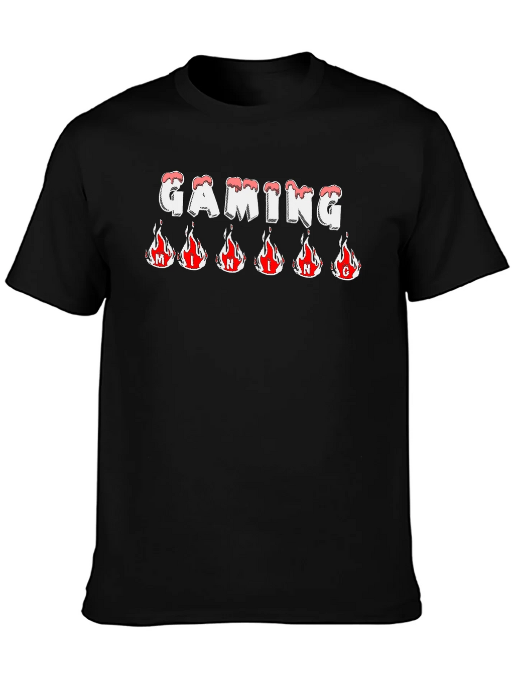 Gaming T-Shirt - Flaming Letters - Black Tee product image 3