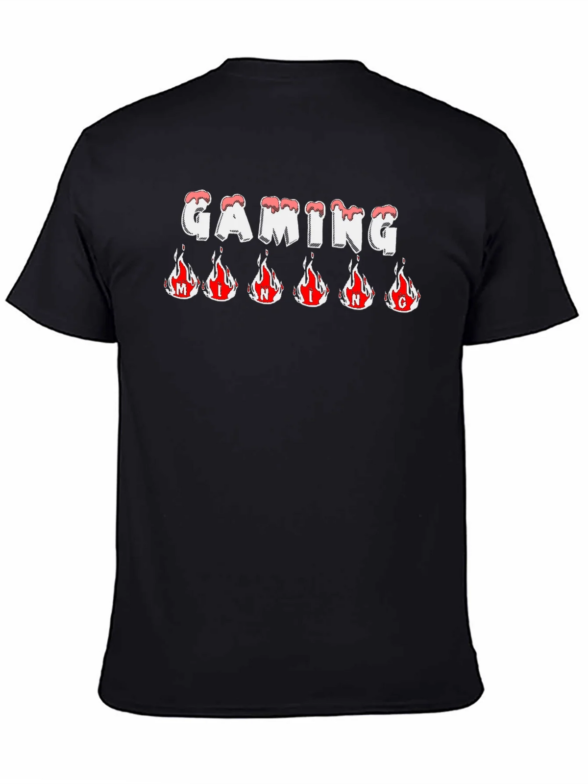 Gaming T-Shirt - Flaming Letters - Black Tee product image 4