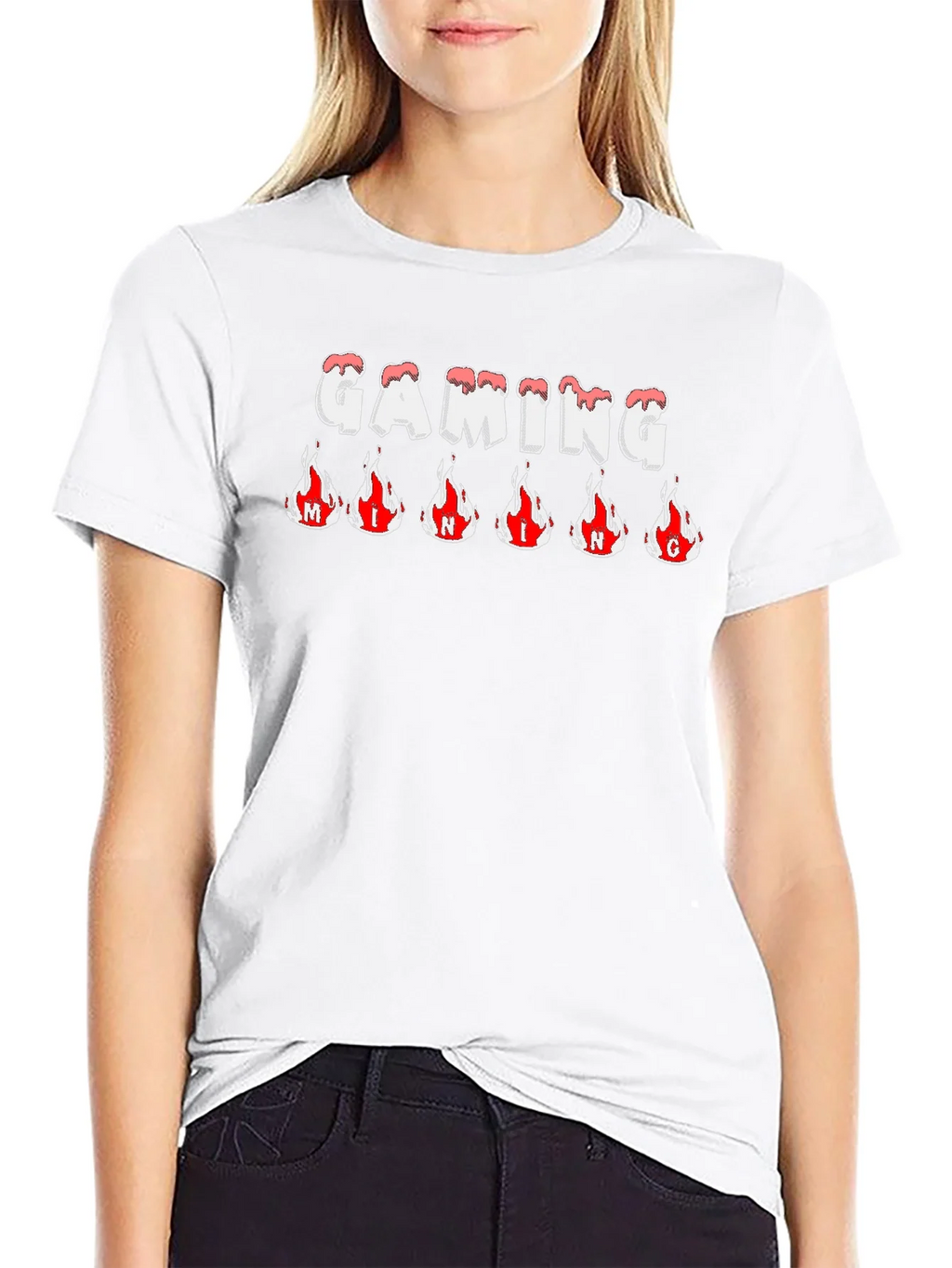 Gaming T-Shirt - Flaming Letters - Black Tee product image 8