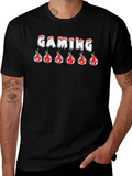 Gaming T-Shirt - Flaming Letters - Black Tee product image 1