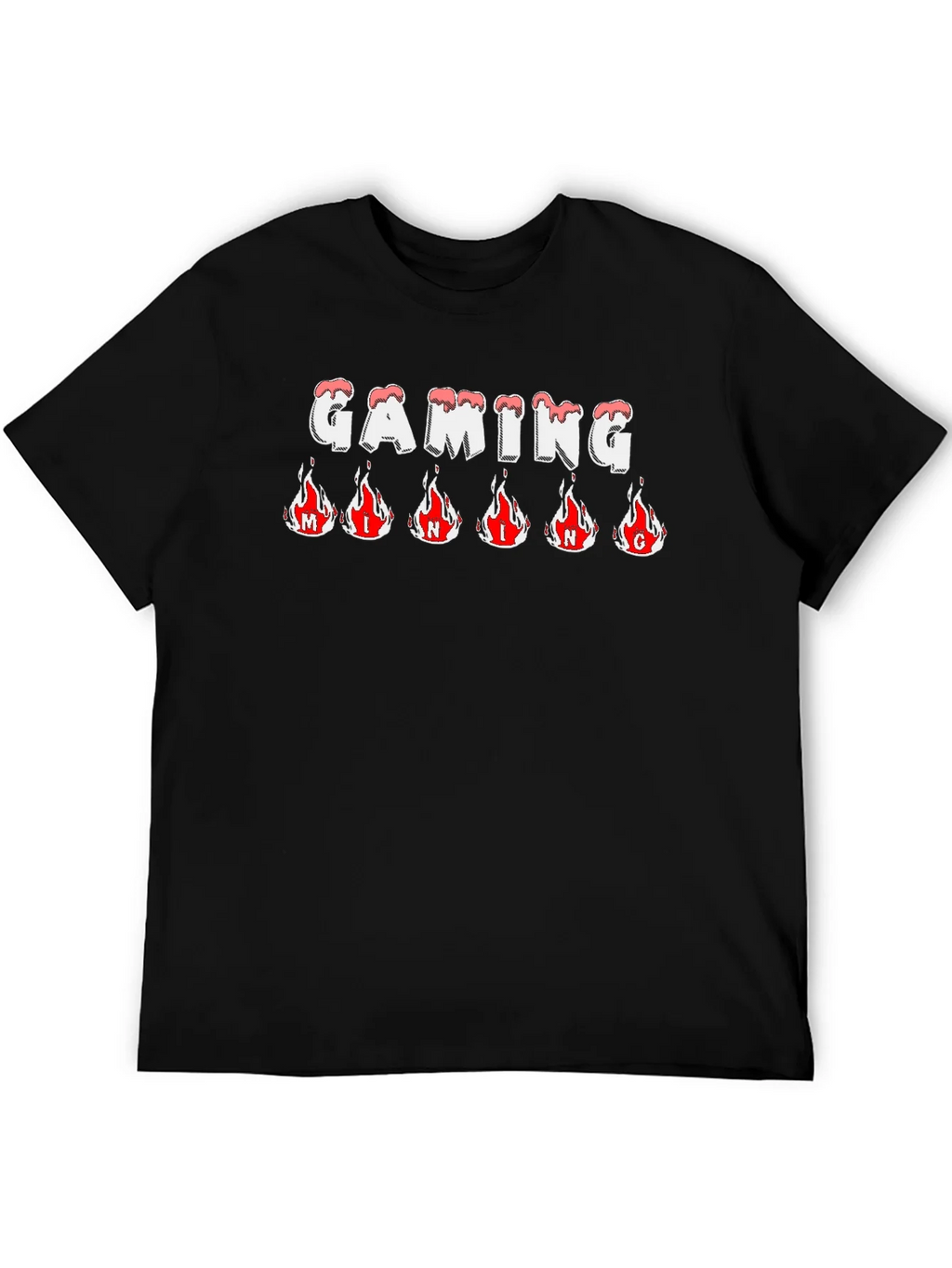 Gaming T-Shirt - Flaming Letters - Black Tee product image 5