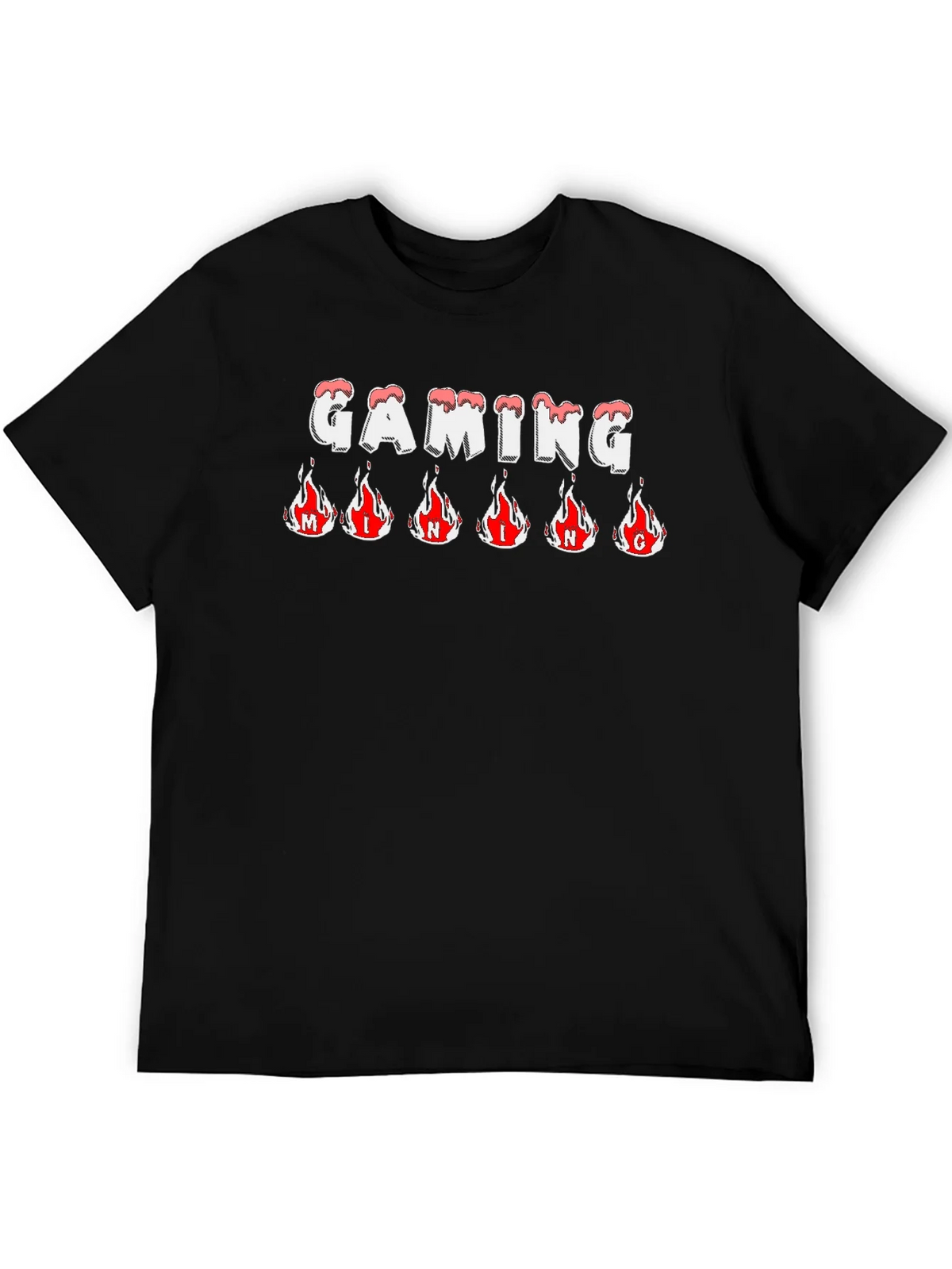 Gaming T-Shirt - Flaming Letters - Black Tee product image 5
