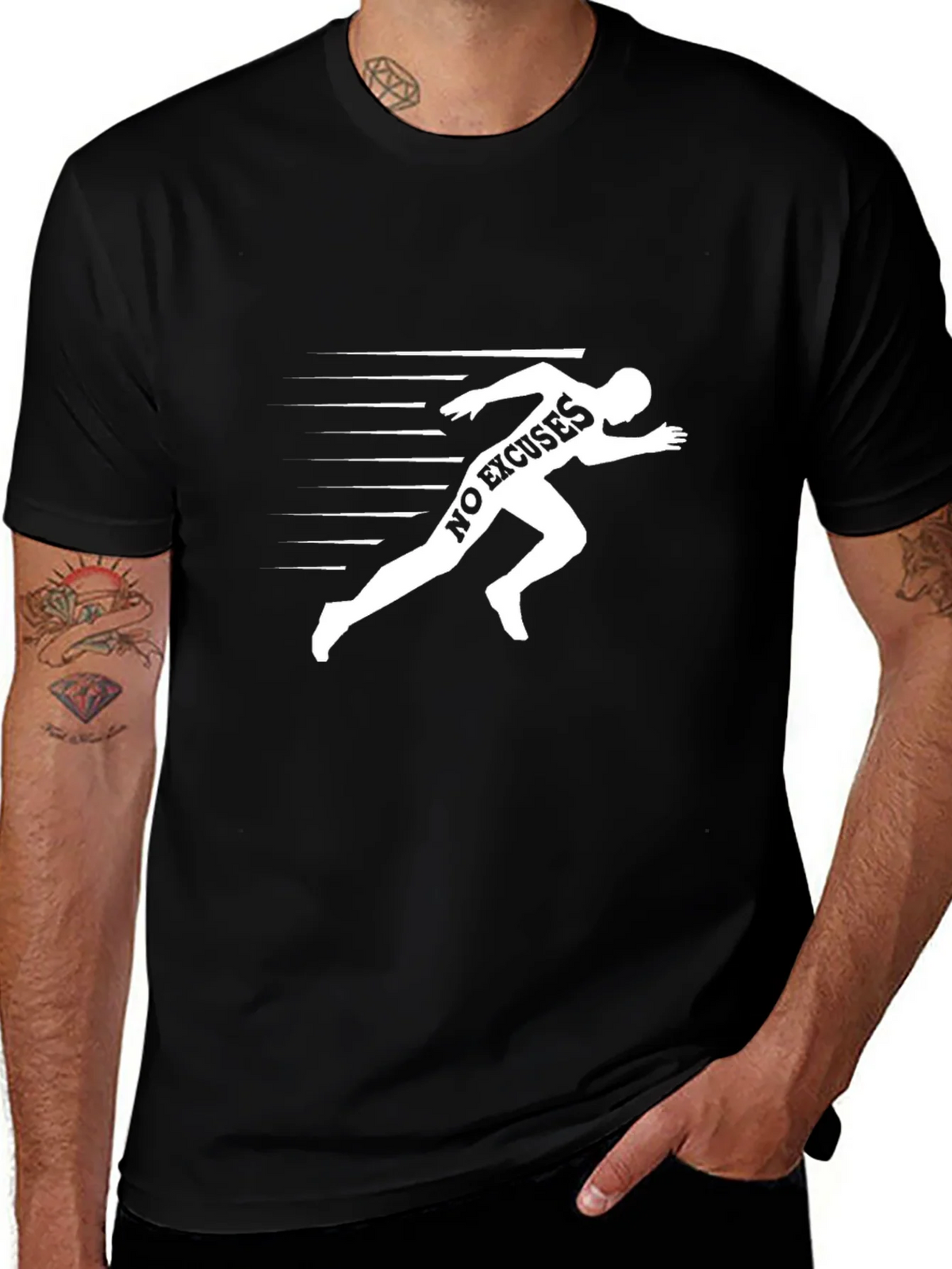 No Excuses Runner Graphic T-Shirt - Black product image 1