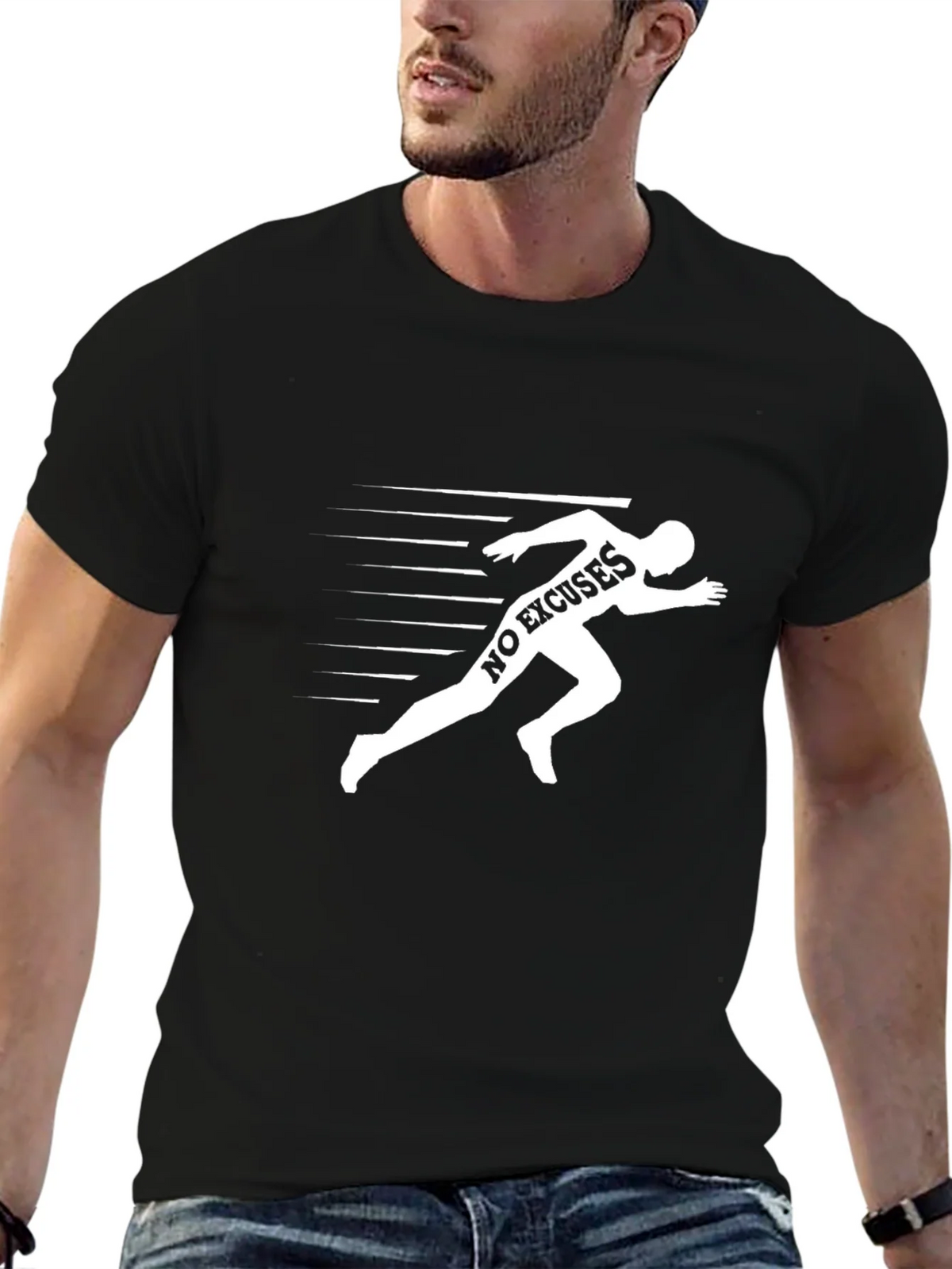 No Excuses Runner Graphic T-Shirt - Black product image 6