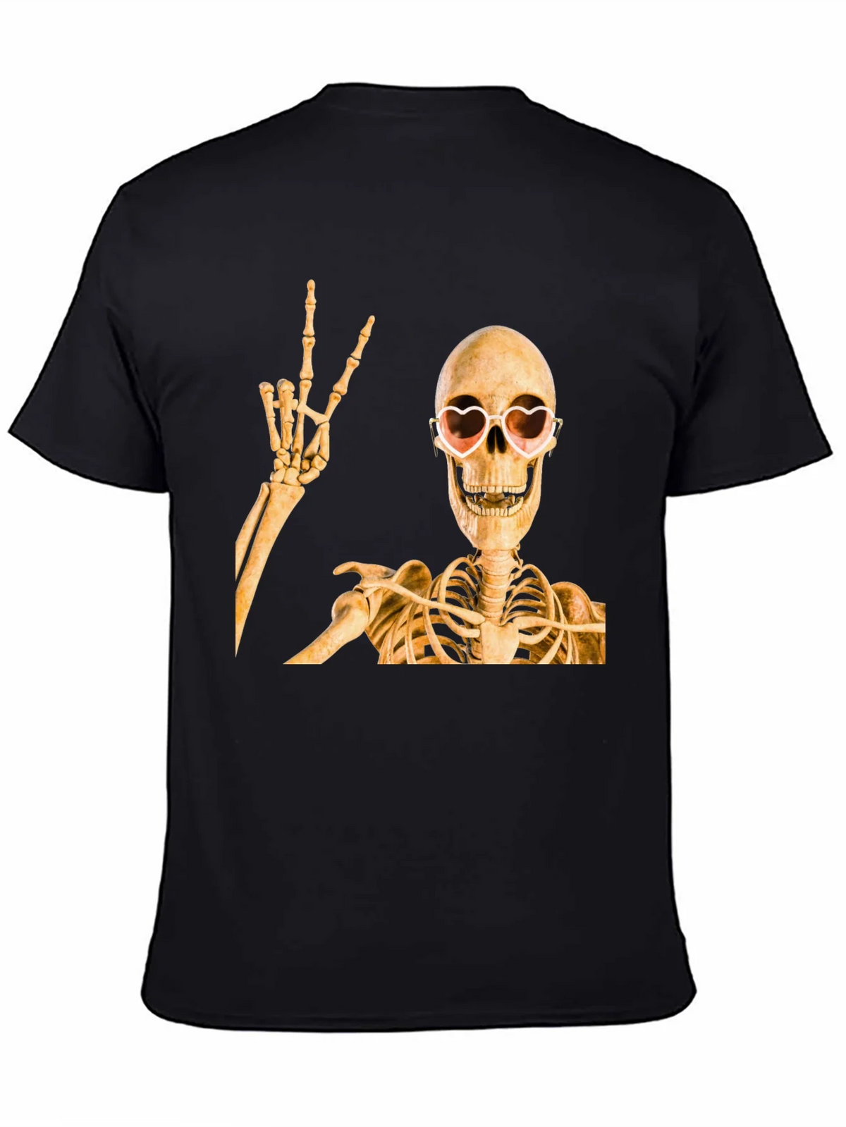 Skeleton with Heart Glasses T-Shirt product image 4